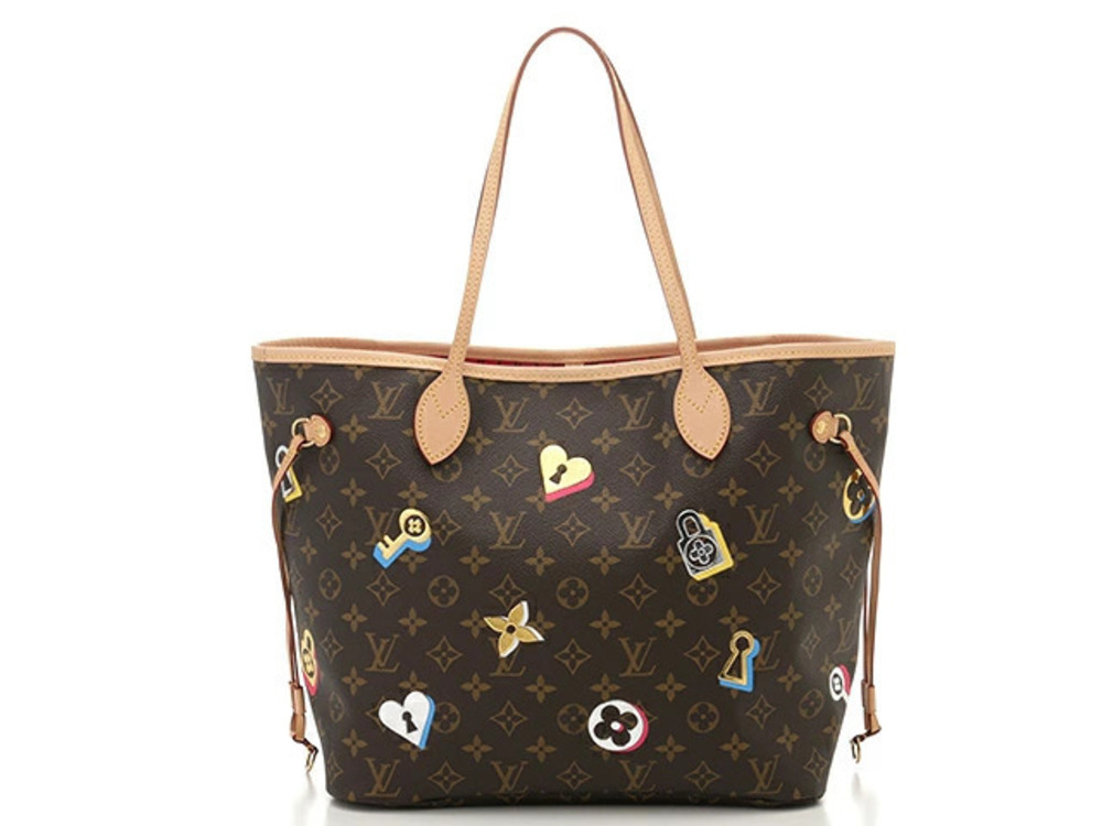 LOUIS VUITTON Bag Neverfull Tote Love Lock Monogram